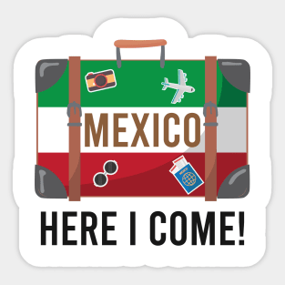 I love Mexico. Mexico flag suitcase travel design Sticker